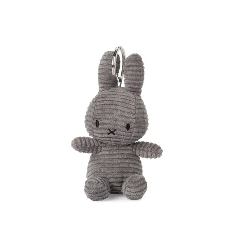 Miffy Corduroy Soft Toy Keyring 10cm - Grey