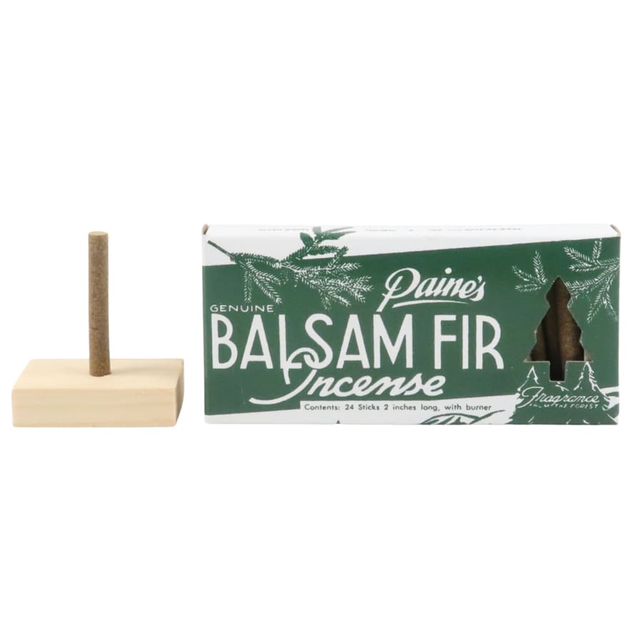 Paine's Balsam Fir Incense Box of 24 Sticks and Holder