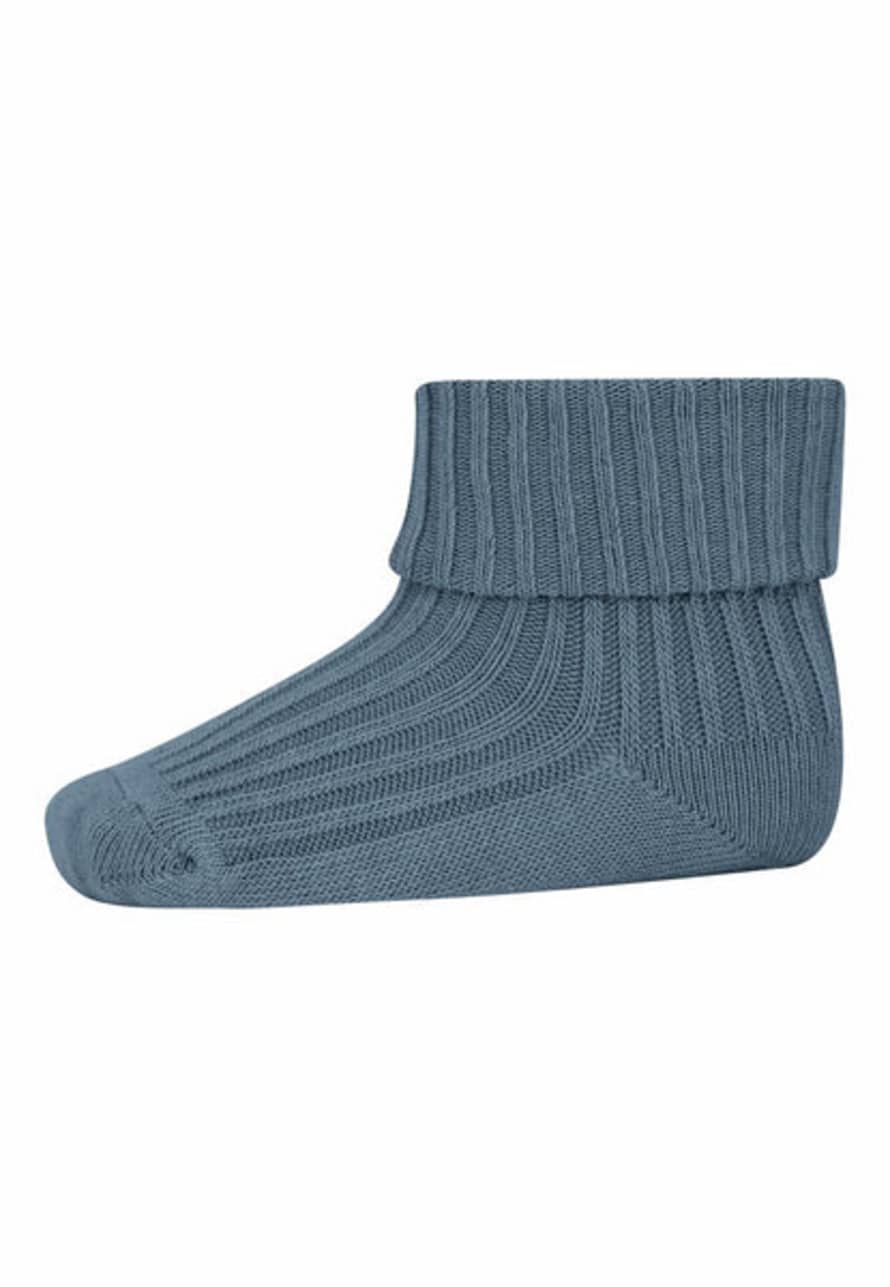 mp Denmark Stone Blue Cotton Rib Socks