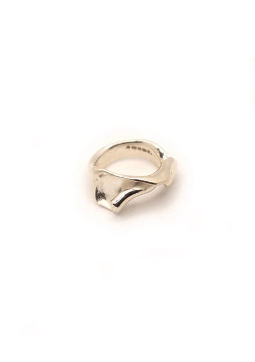 Hannah Bourn Silver Smooth Fragmented Shell Ring