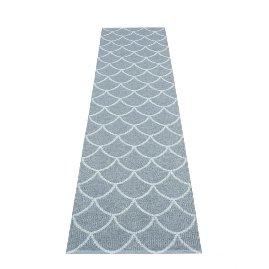 Pappelina Storm and Blue Fog Kotte Design Washable Durable Floor or Runner Rug