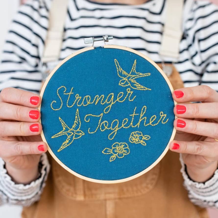 Cotton Clara Stronger Together Medium Embroidery Hoop Kit