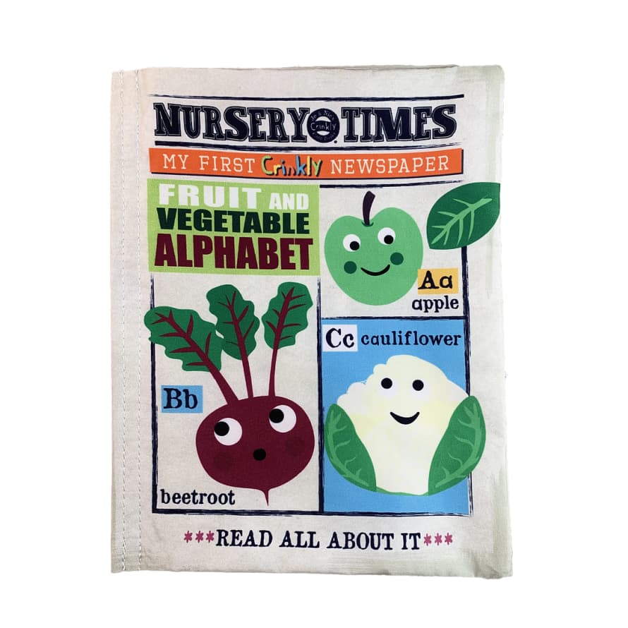 Jo & Nic Nursery Times Crinkly Newspaper - A Fruit & Vegetable alphabet