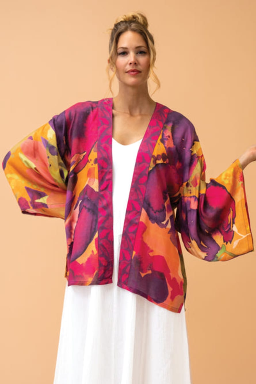 Powder Oversized Blooms Kimono Jacket