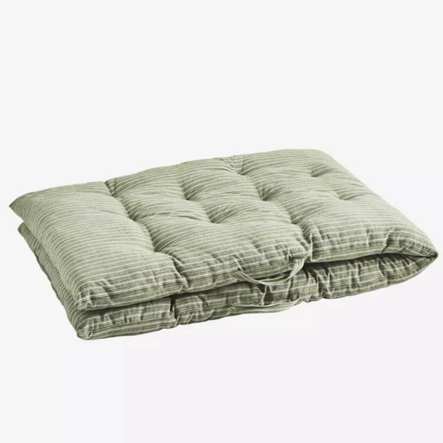 Madam Stoltz Olive All Over Printed Mattress Cover