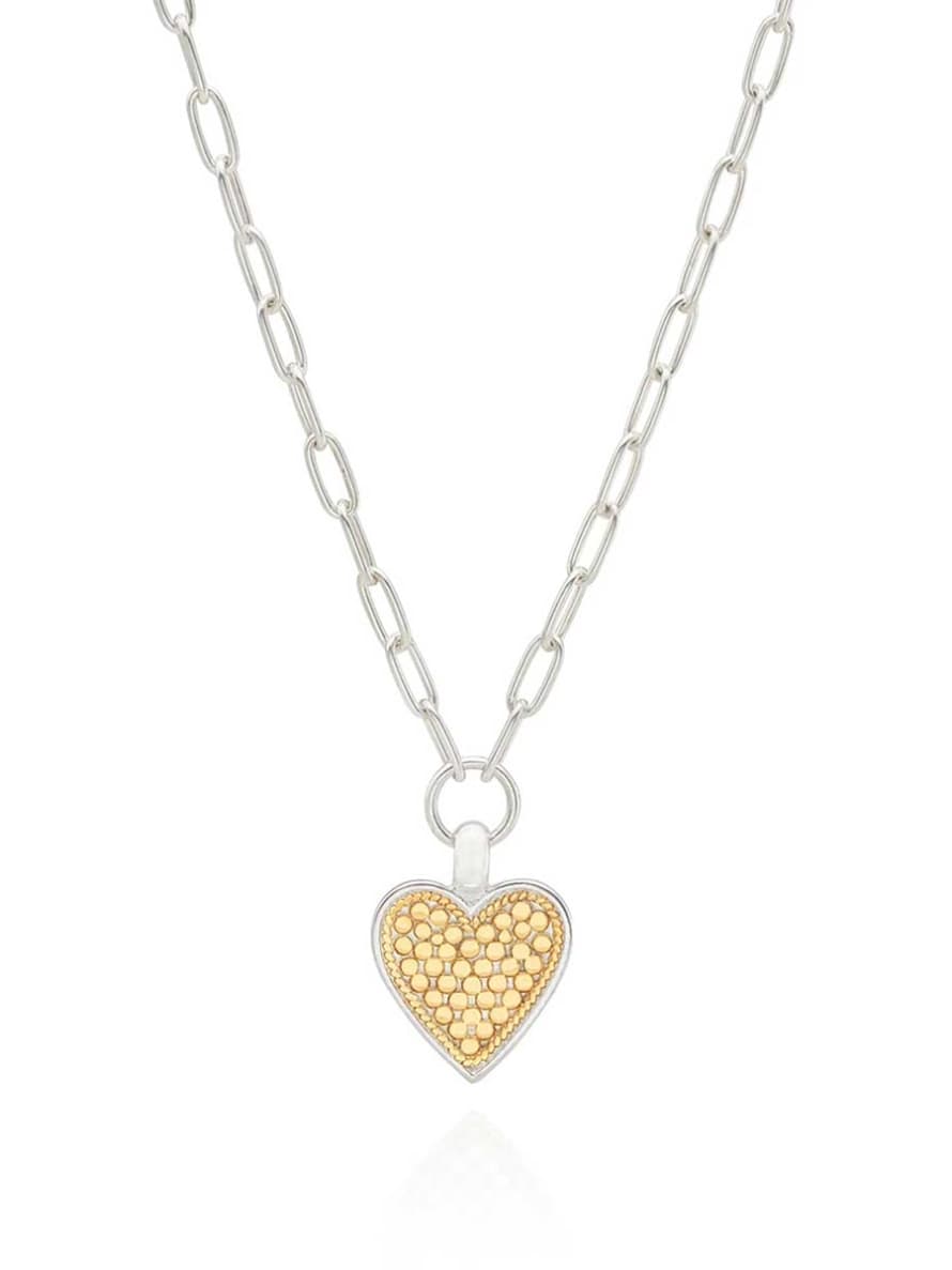 Anna Beck Medium Gold and Silver Heart Necklace
