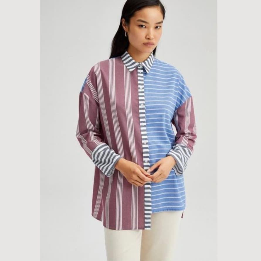 Touche Prive Asymmetric Multi Stripe Shirt