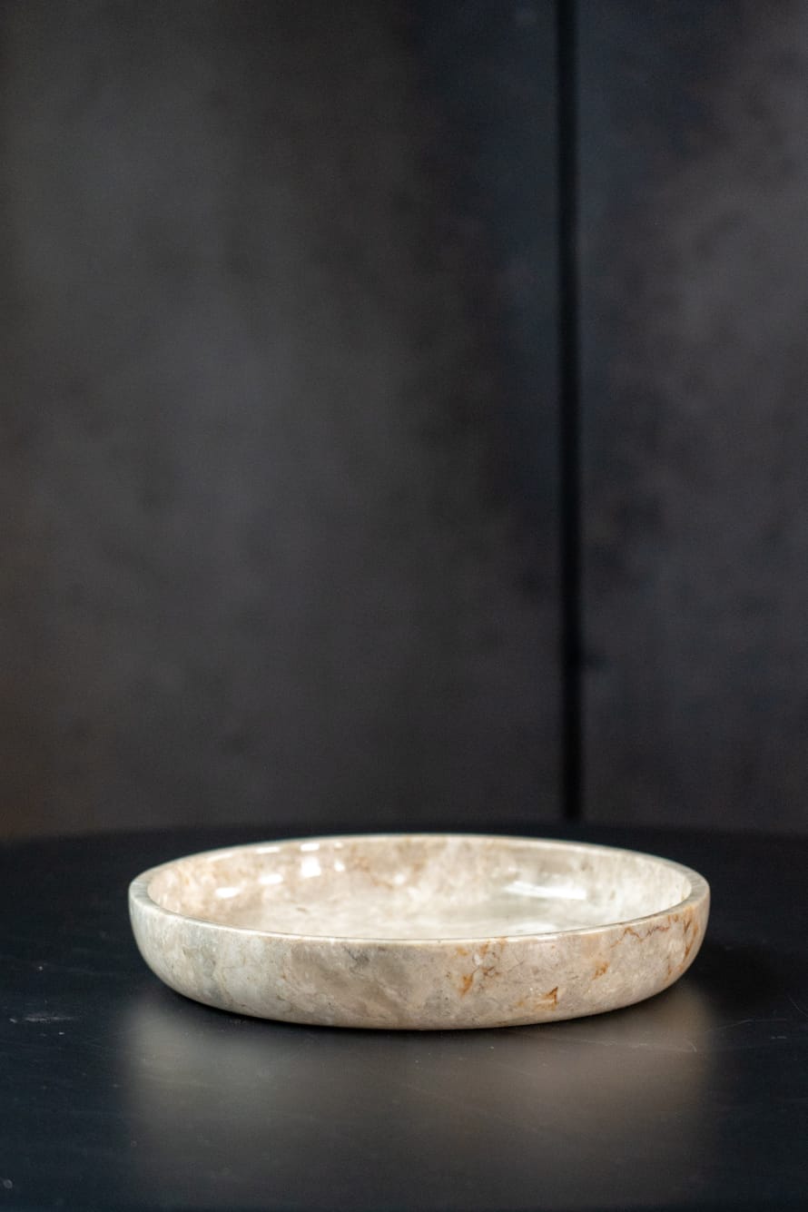botanicalboysuk Handmade Marble Low Bowl