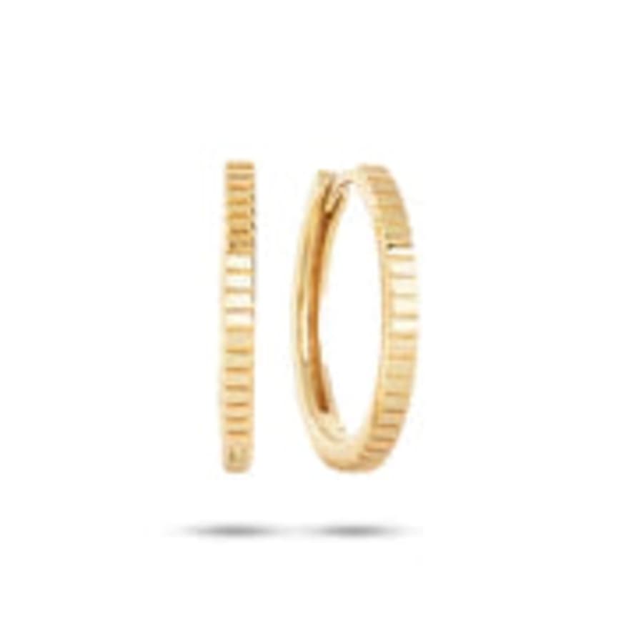 Carre Carré Gold Plated Hoop Earring 2cm - Pinstripe