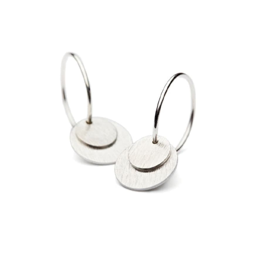 Pernille Corydon Silver Double Coin Hoop Earrings