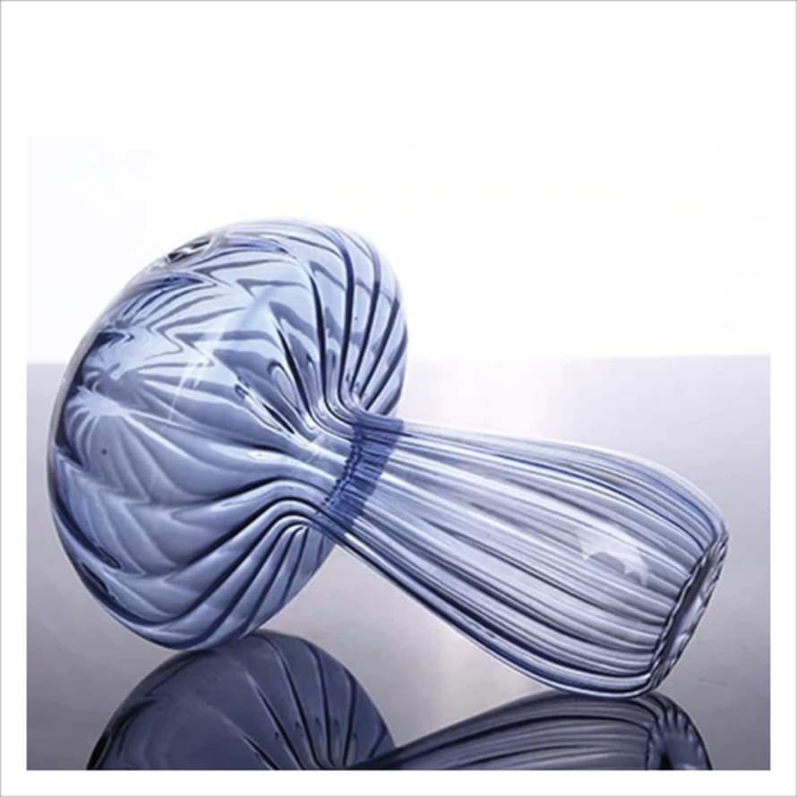 Intrepid Blue Glass Mushroom Vase