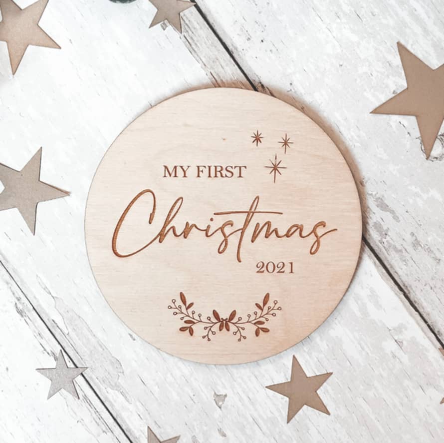 Fox & Bramble My First Christmas 2022 Wooden Plaque