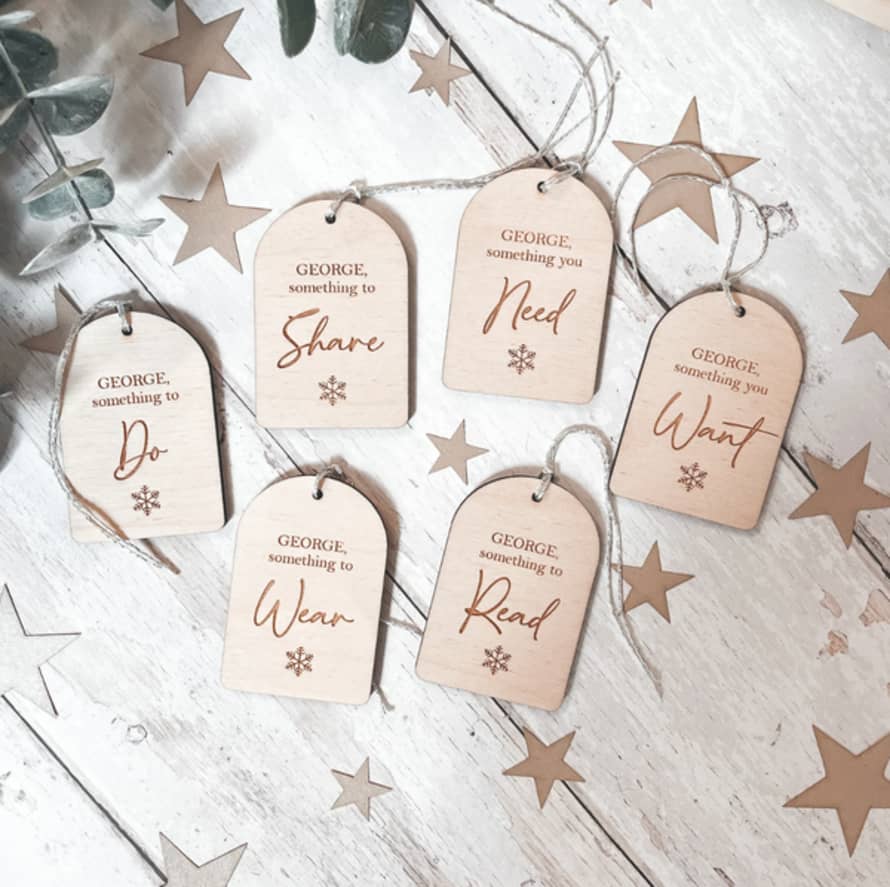 Fox & Bramble Set Of 6 Personalised Wooden 'something To' Gift Tags
