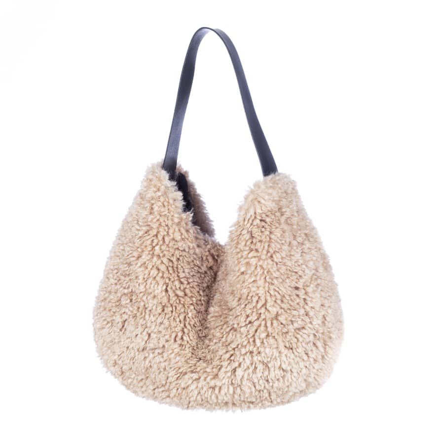 Helen Moore Pebble Sheepskin Luxury Faux Fur Slouch Bag