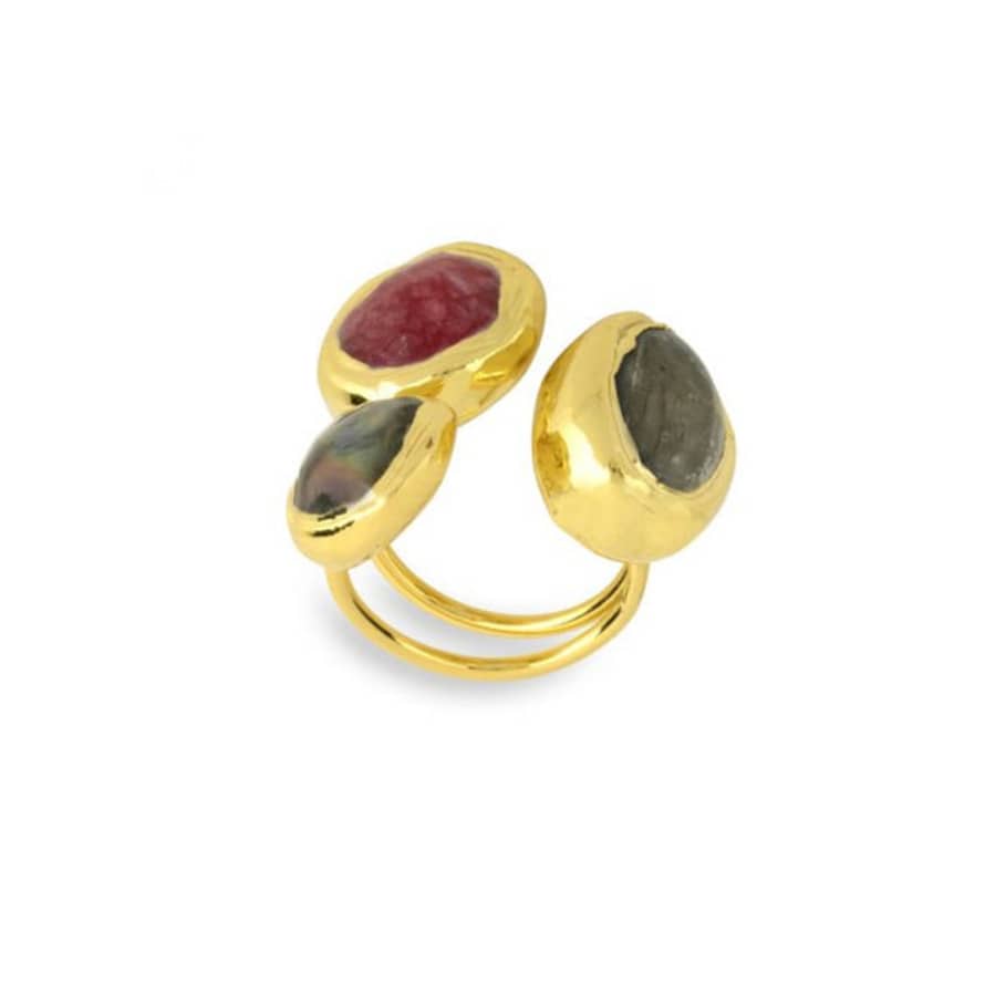 Ashiana Amelie Ring Red And Grey