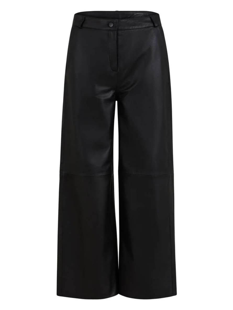 Coster Copenhagen Ankle Length Leather Trousers Black