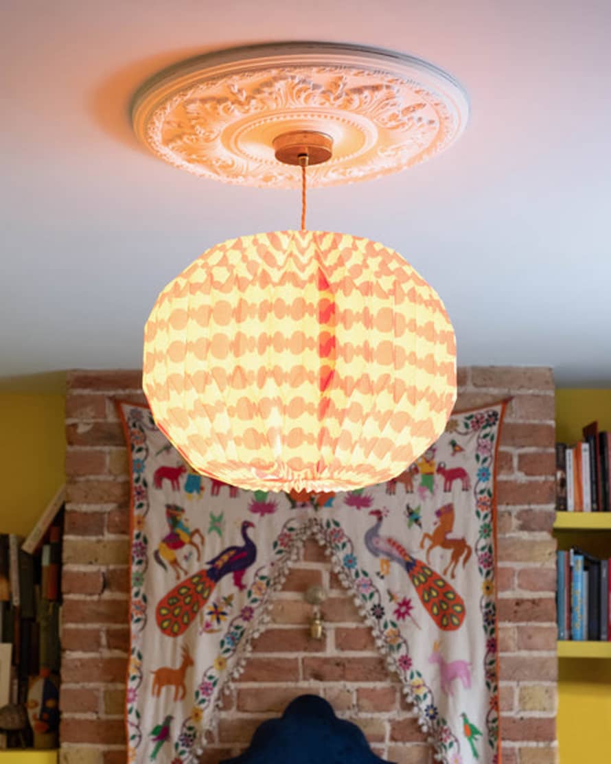 AARVEN Origami Paper Lightshade Globe 'pink Beads'