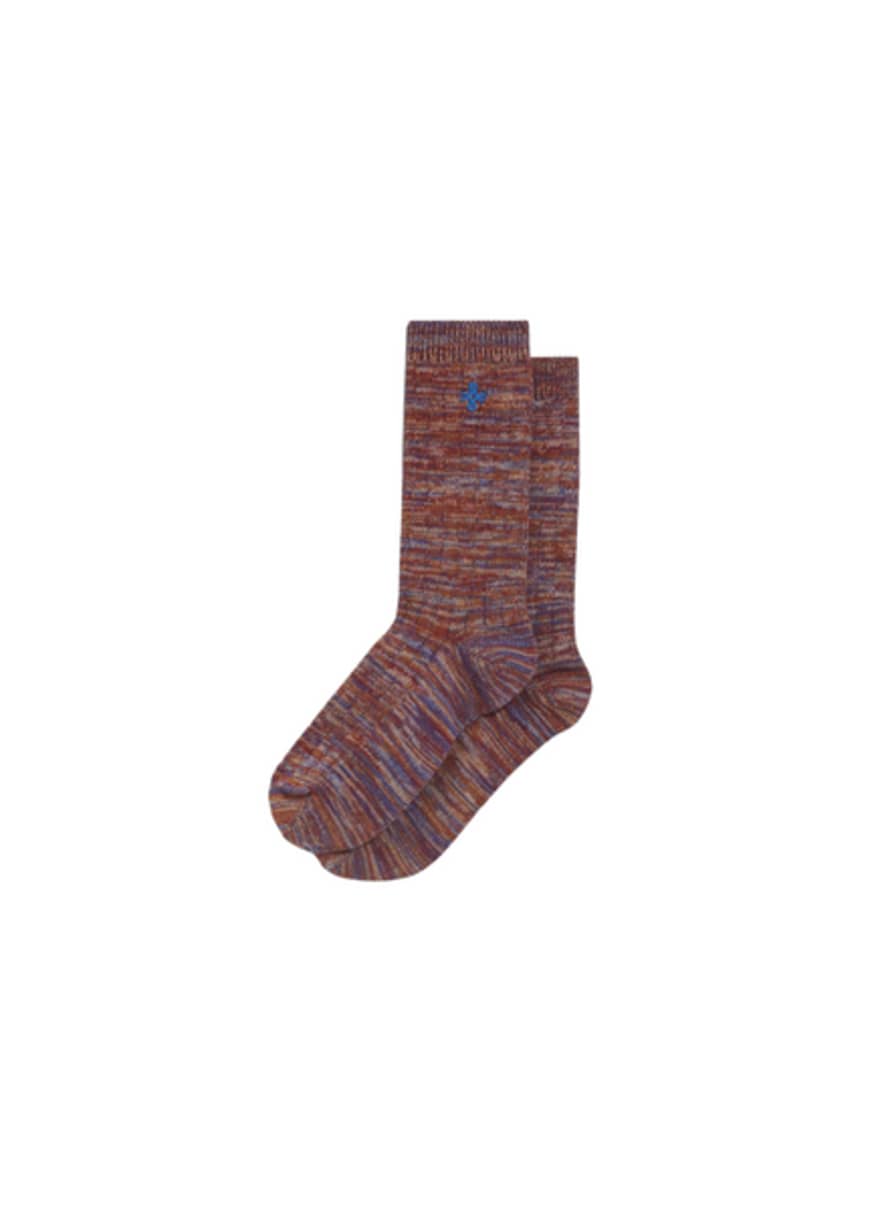 Wax London Chunky Marl Sock In Twisted Burgundy From