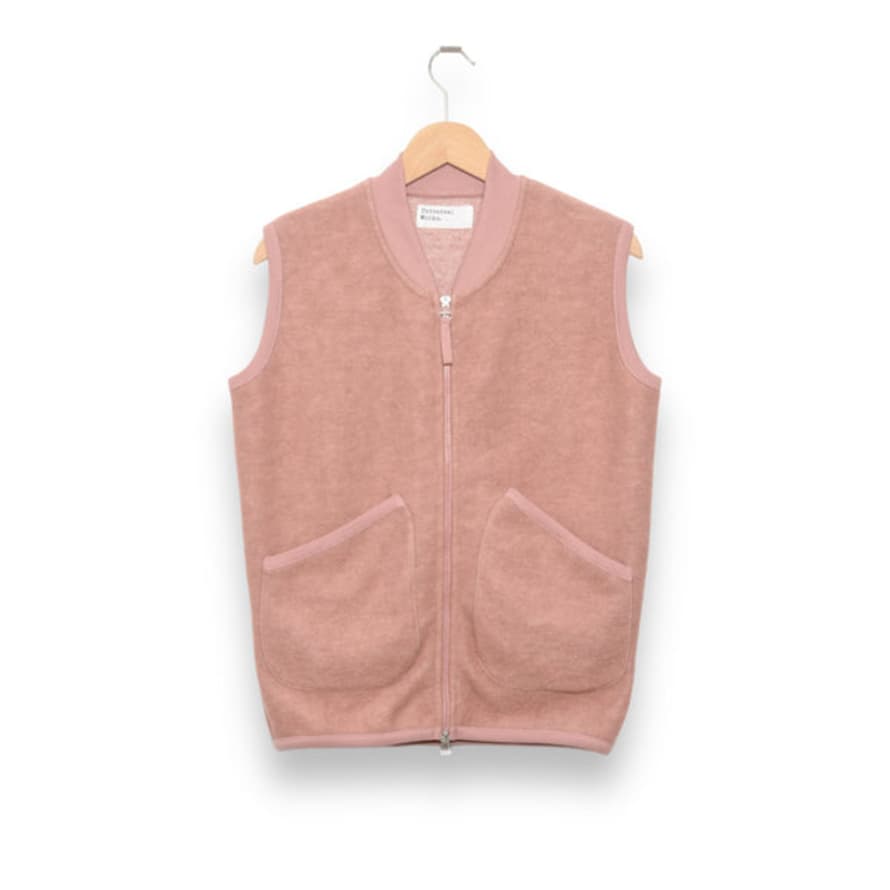 Universal Works Zip Waistcoat 29711 Wool Fleece Pink