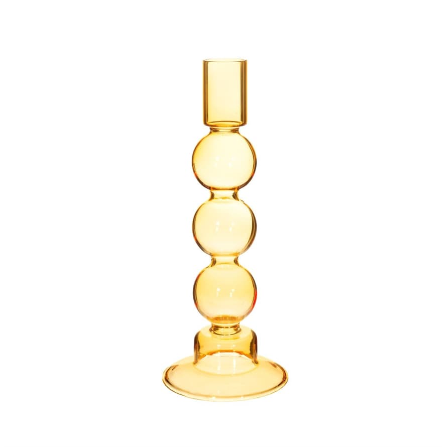 RJB Stone Bubble Candle Holder Glass 