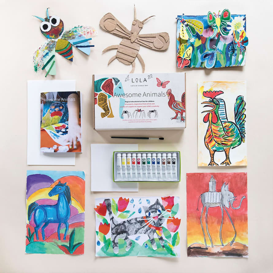 LoLA - Lots of Lovely Art Awesome Animals Art Box for Children