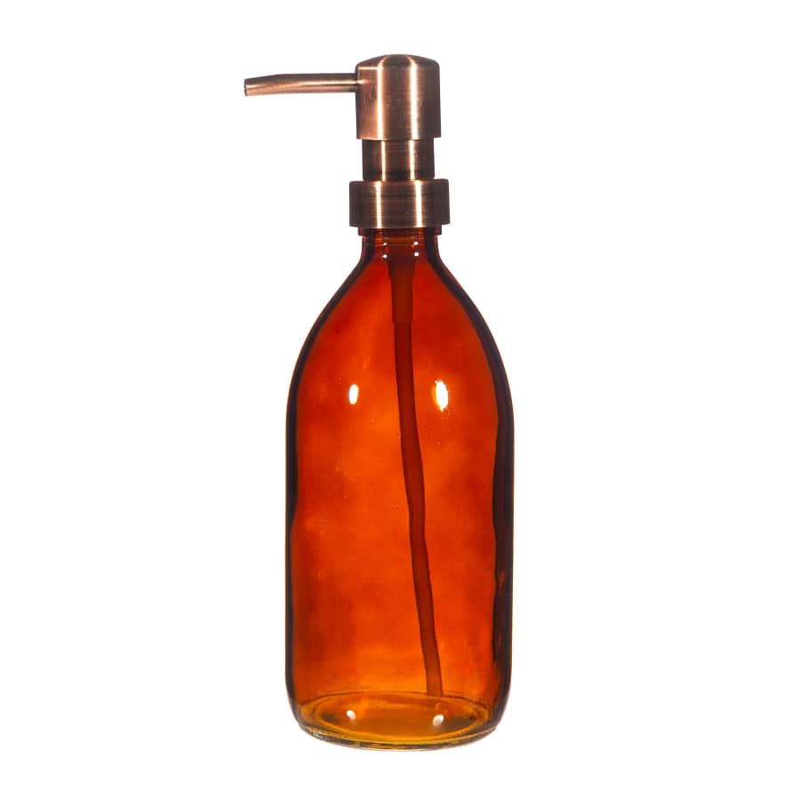 RJB Stone Amber Glass Refillable Bottle With Pump