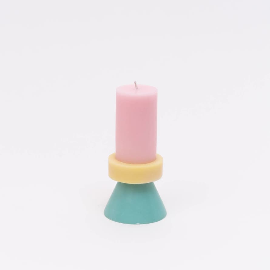 Yod & Co. Tall Floss Pink Stack Candle