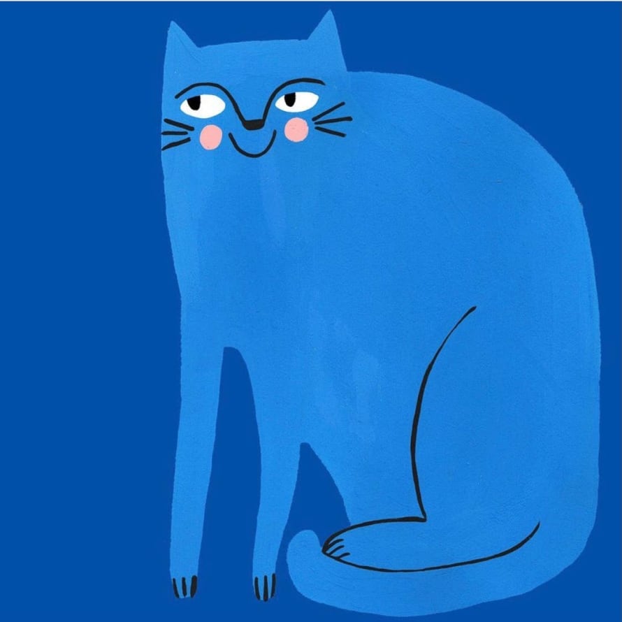YAYA STUDIO A4 Big Blue Cat Print 
