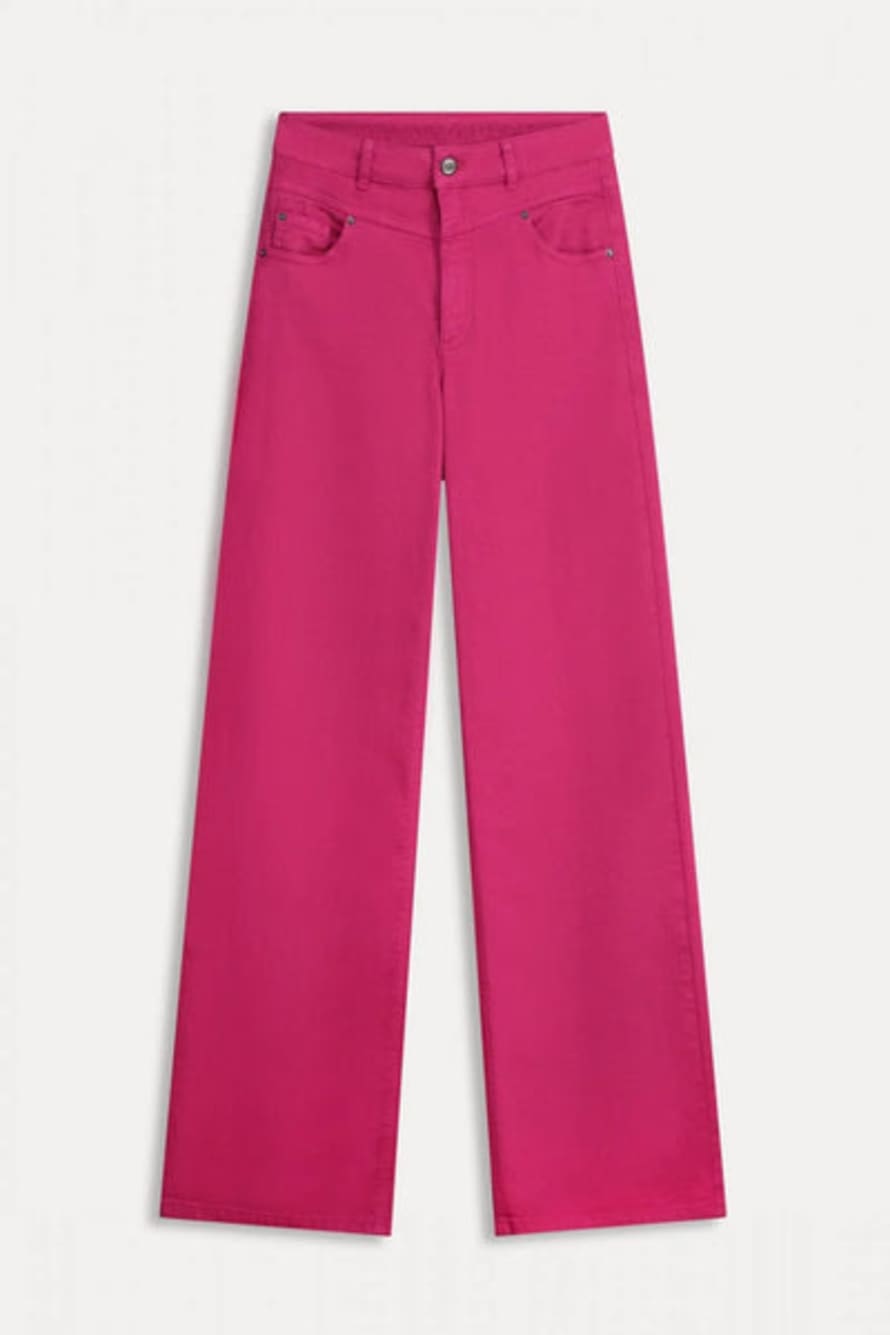 Pom Amsterdam Wide Leg Jeans - Fiery Pink