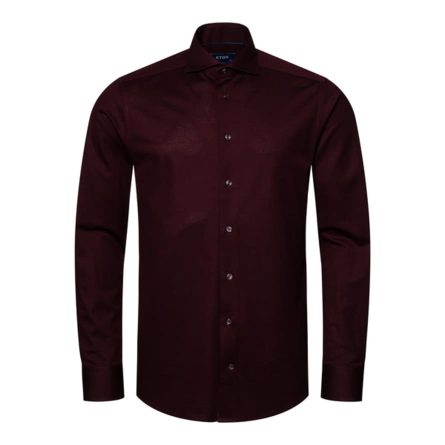 ETON  Contemporary Fit Burgundy Pique Shirt