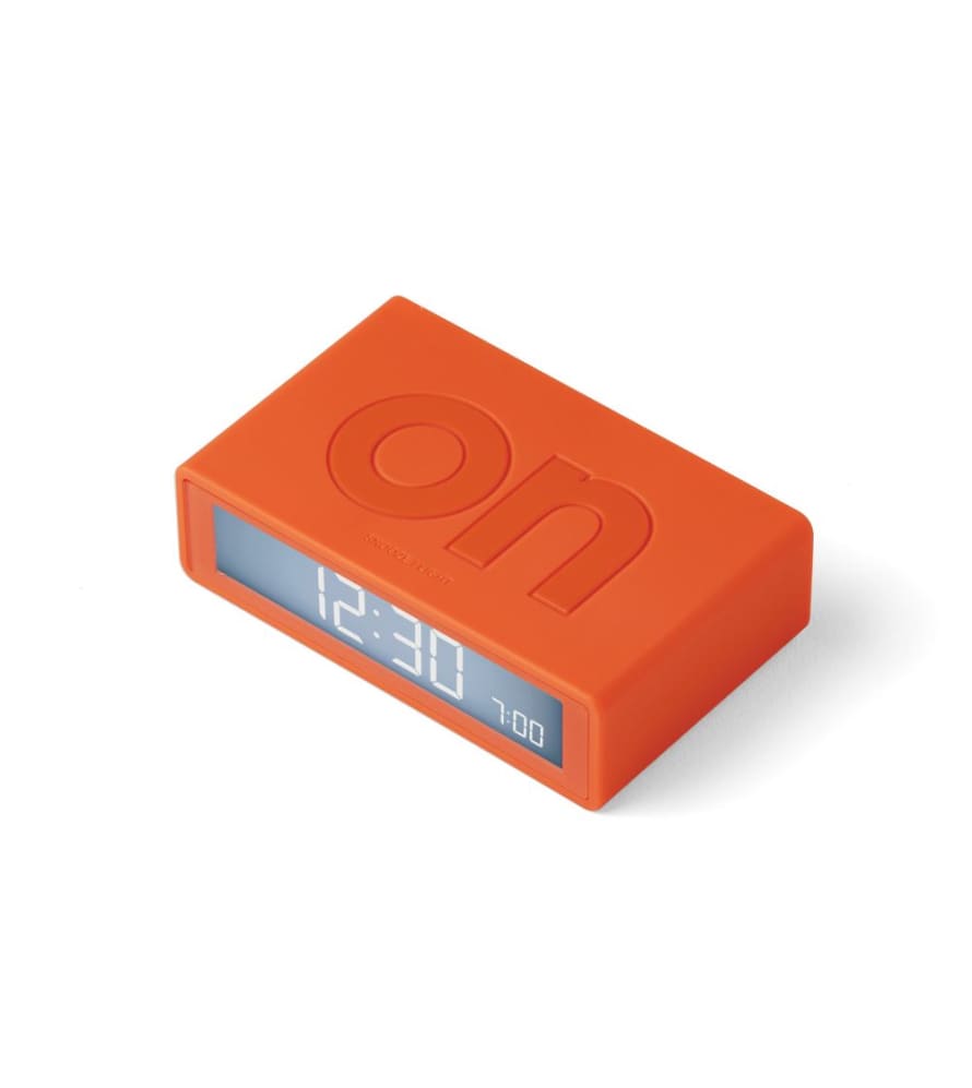Lexon Orange Flip Alarm Clock