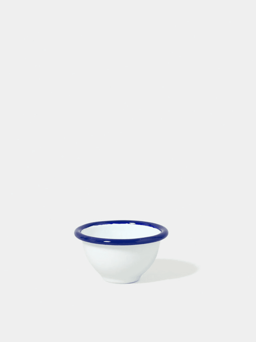 Falcon Enamelware White Blue Pinch Pot