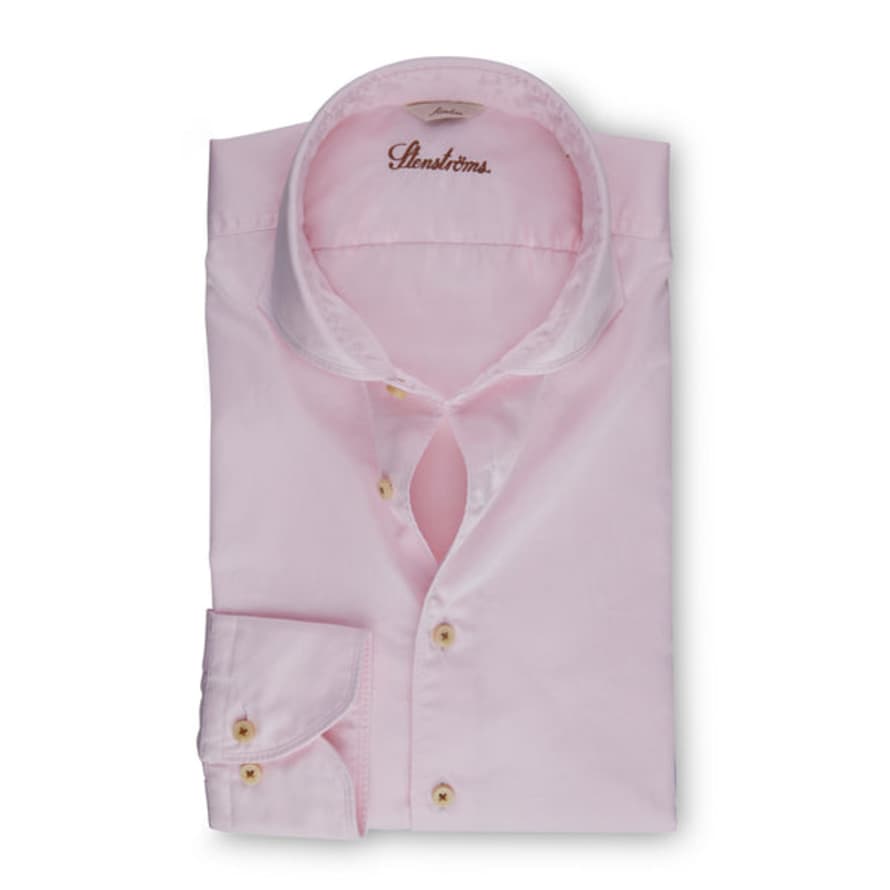 Stenstroms Light Pink Slimline Casual Twill Shirt
