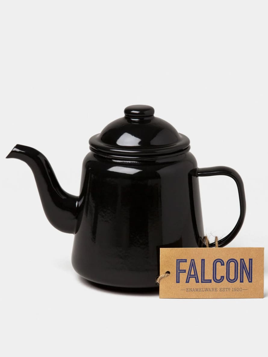 Falcon Enamelware Tea Pot In Coal Black Coal Black