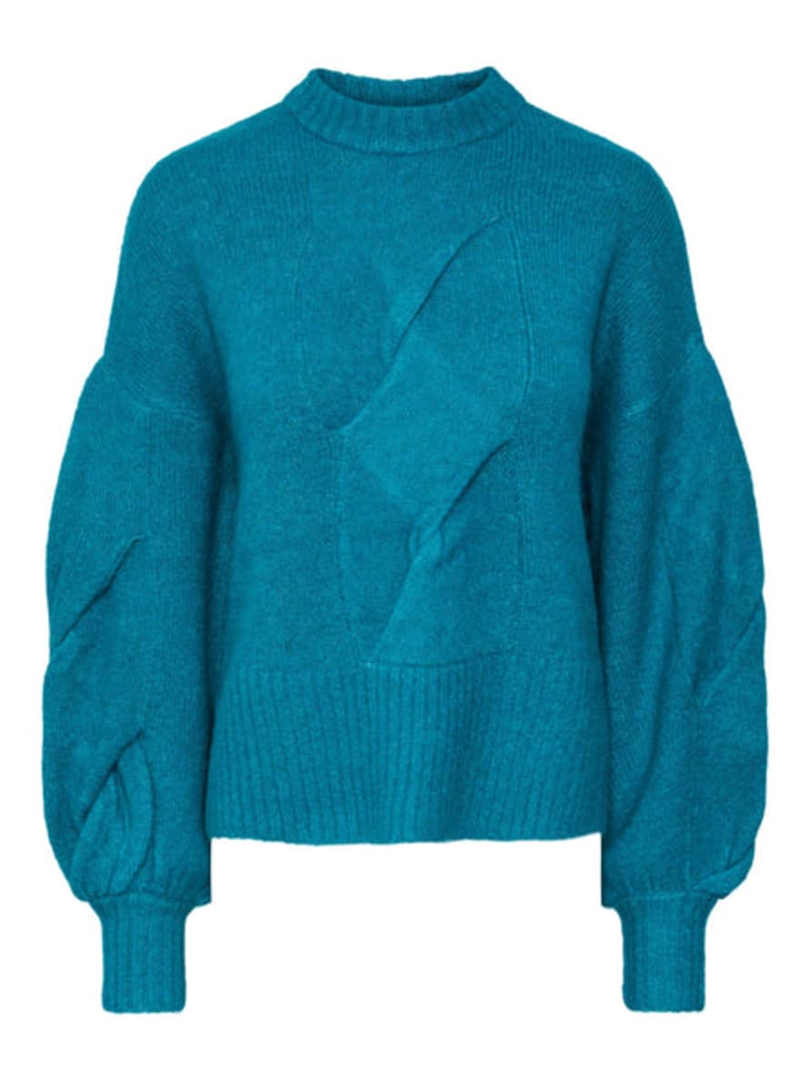 Y.A.S | Lexu Ls Knit Pullover - Tile Blue