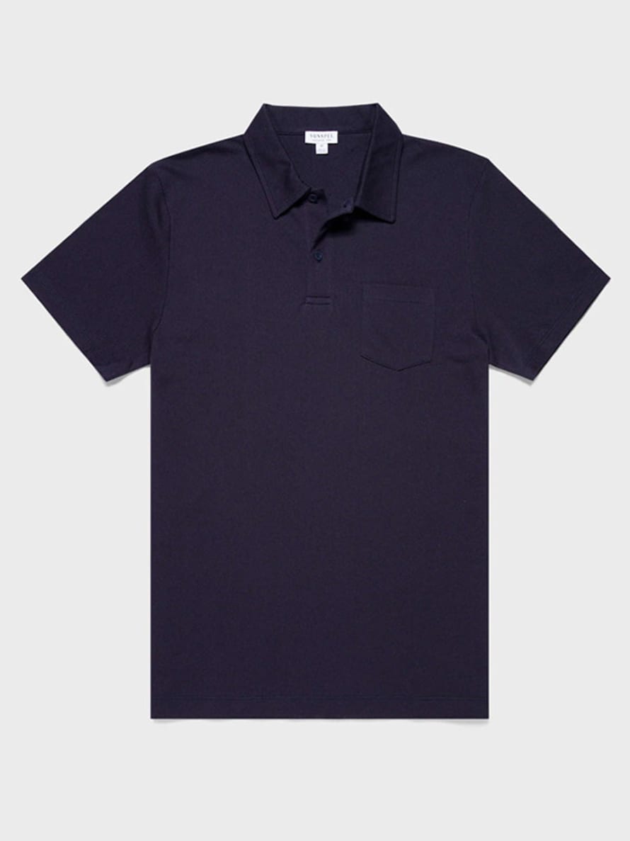 Sunspel Riviera Polo Shirt In Navy