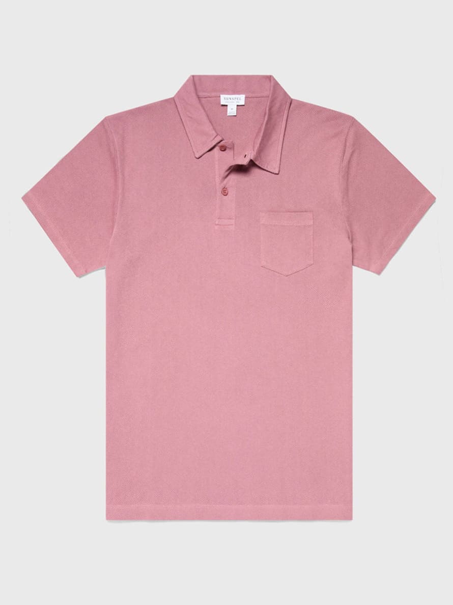 Sunspel Riviera Polo Shirt In Vintage Pink