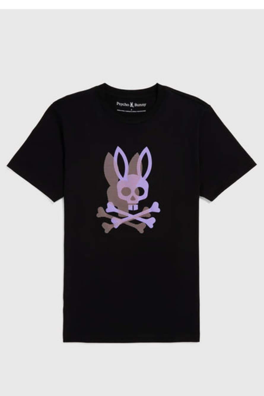PSYCHO BUNNY Black Chicago Hd Dotted Graphic T Shirt