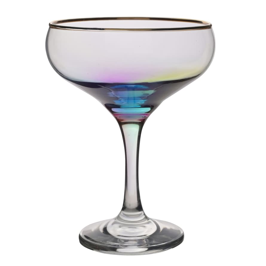 &Quirky Rainbow Champagne Coupe Glass