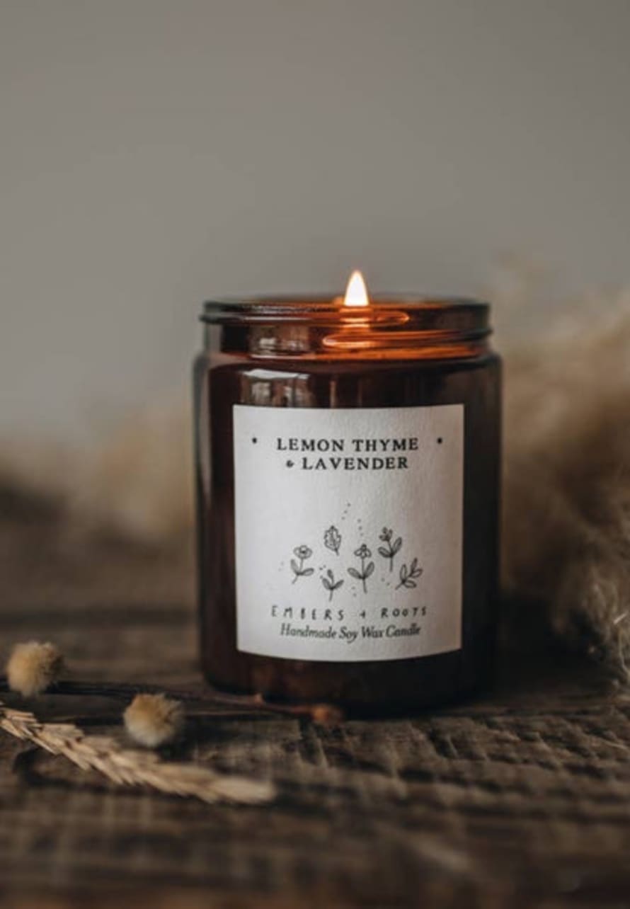 Embers & Roots Lemon Thyme & Lavender Soy Wax Candle