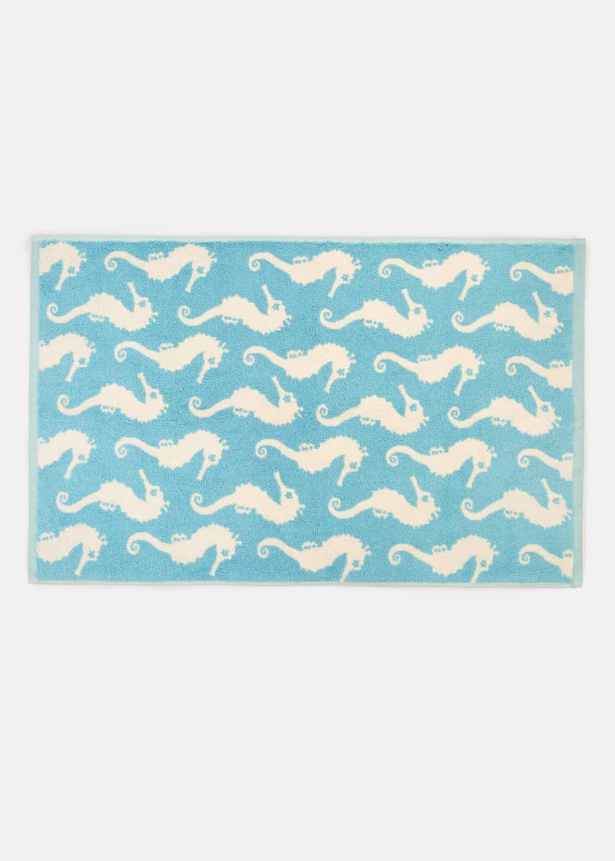 Anorak Seahorses Printed Organic Cotton Bath Mat