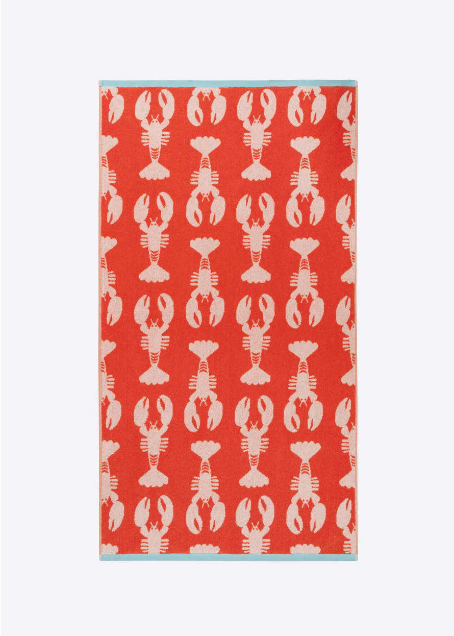 Anorak Lobster Organic Cotton Printed Bath Towel 