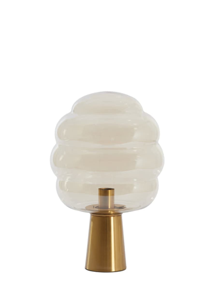 Light & Living Misty Medium Amber & Gold Glass Table Lamp