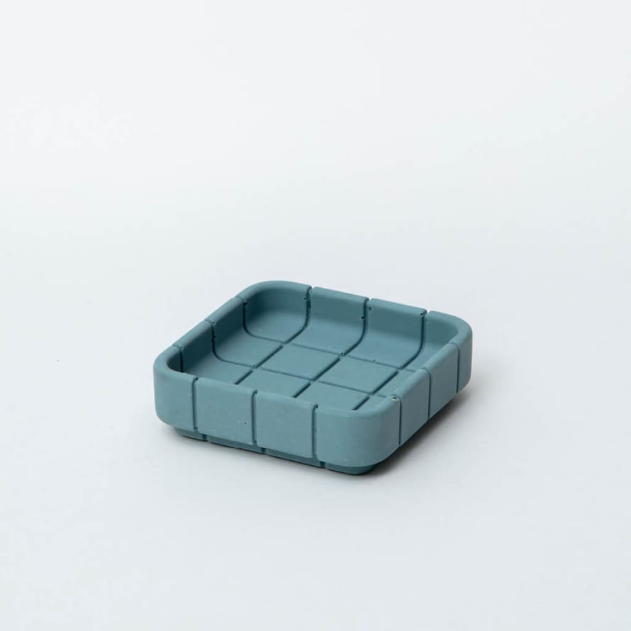 Block Design Blue Square Tile Dish