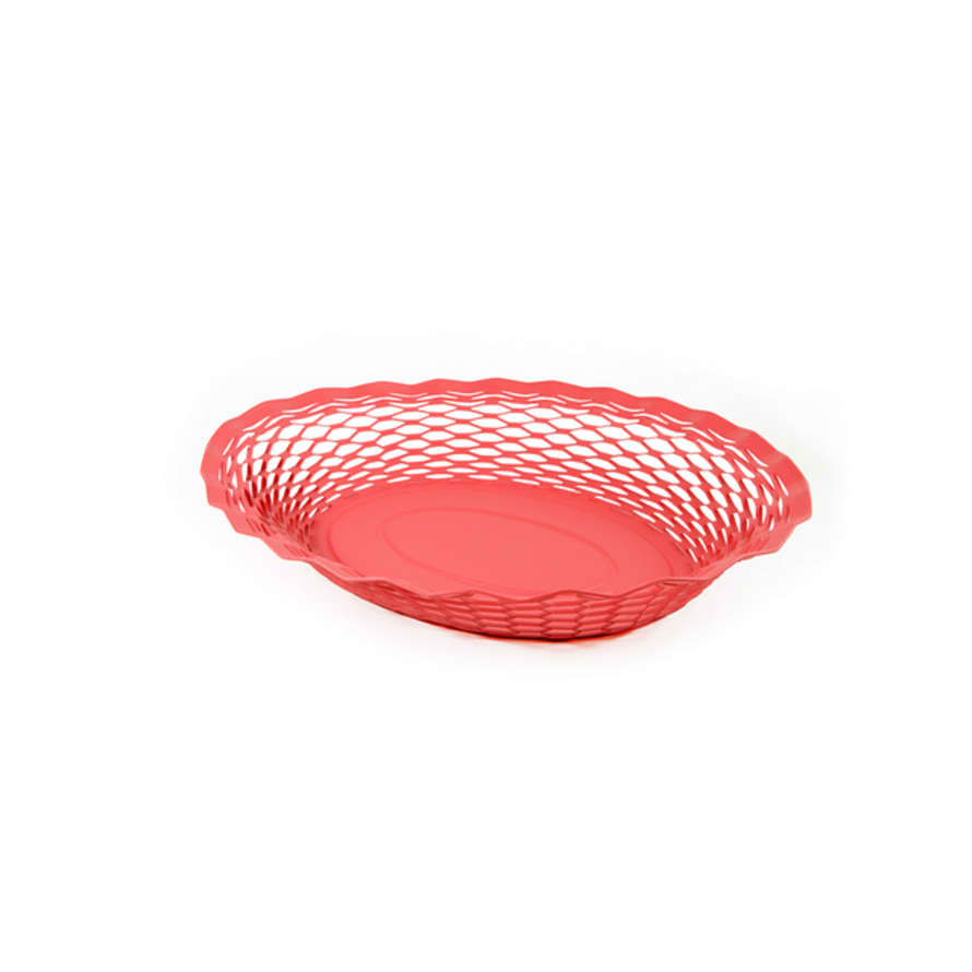 Roger Orfevre Large Coral Pink Oval Metal Food Basket
