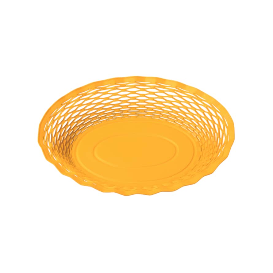 Roger Orfevre Large Pollen Yellow Oval Metal Food Basket