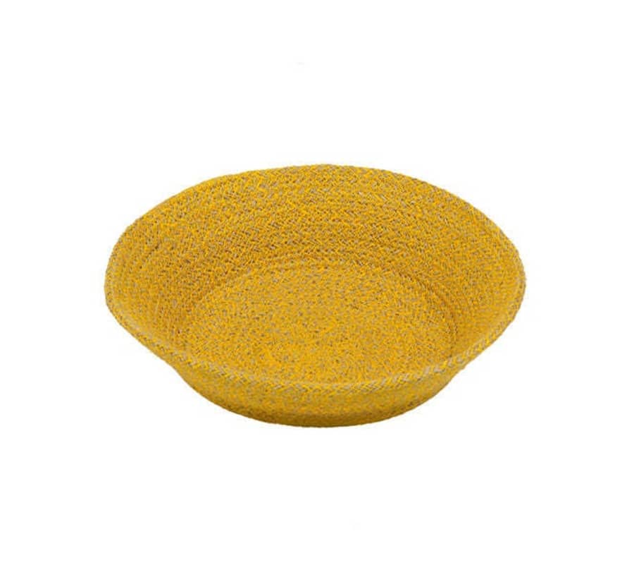 British Colour Standard Small Indian Yellow and Natural Jute Serving Basket
