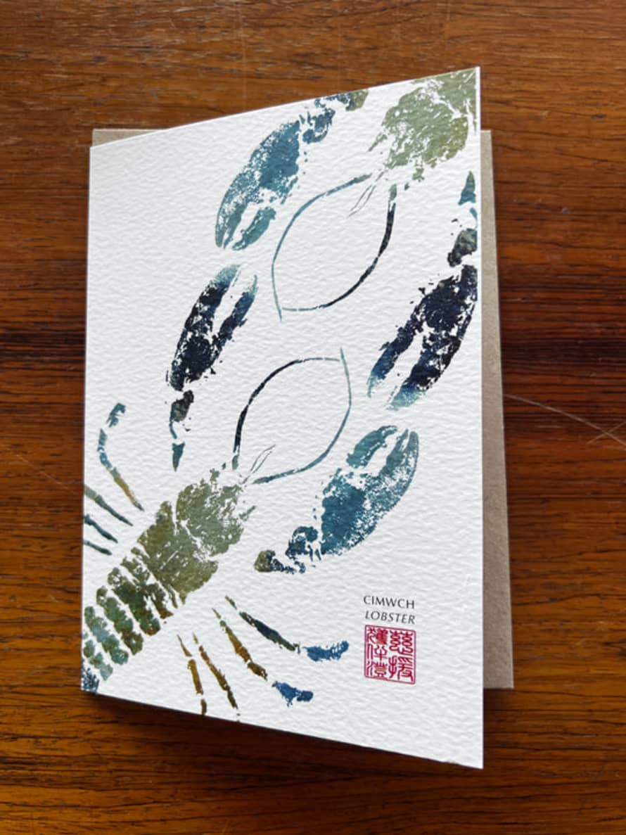 Gyotaku Gifts Two Lobster Greeting Card