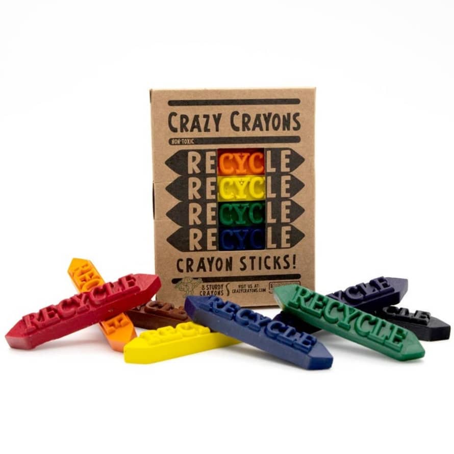 Crazy crayons Set of 8 Recycle Sticks Box