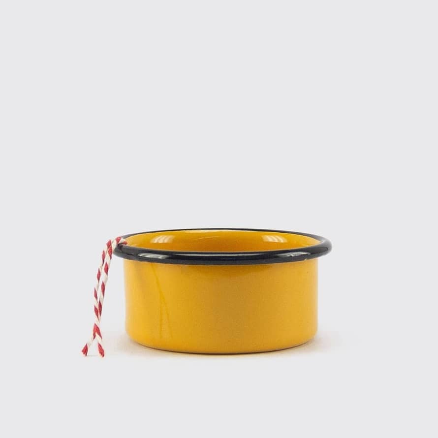 Utilitario Mexicano Mustard Yellow Enamel Saucer Bowl